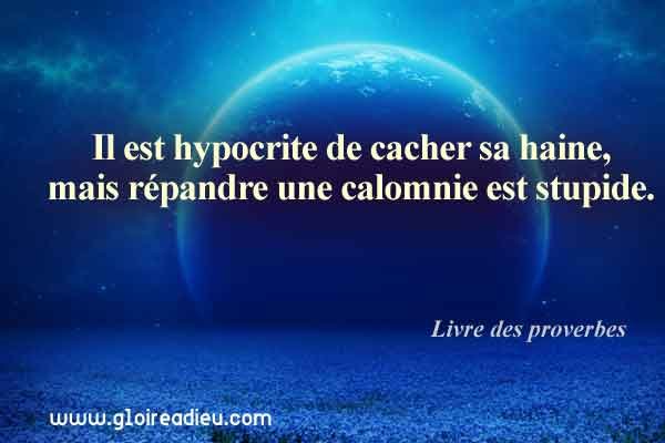 Verset 10:18 du Livre des proverbes de Salomon