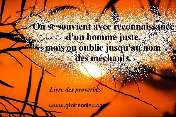 Verset 10:7 du Livre des proverbes de Salomon