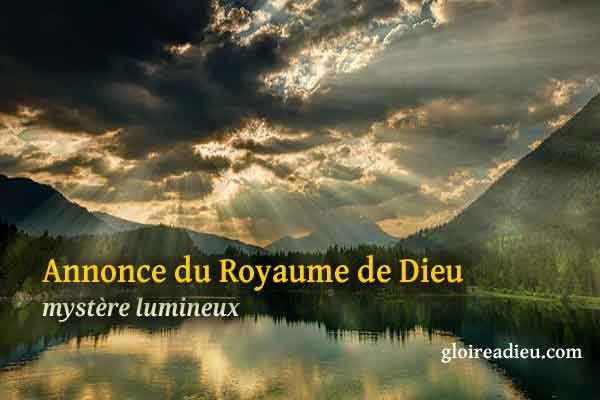 3 – mystère lumineux : annonce du Royaume de Dieu