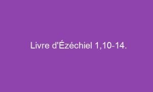 Livre d’Ézéchiel 1,10-14.