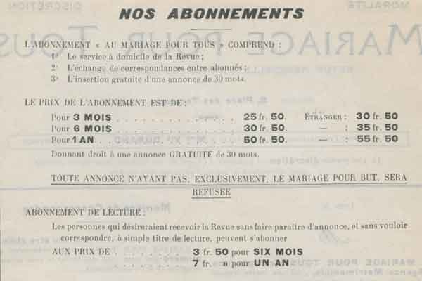prix annonce rencontre