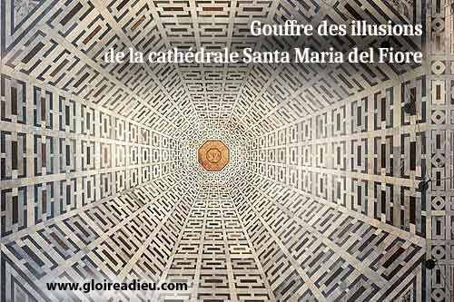 Gouffre de m osaïques de marbre des illusions de la cathédrale Santa Maria del Fiore