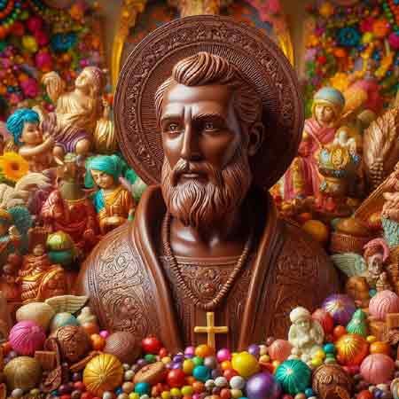 L’incroyable statue du Pape en chocolat