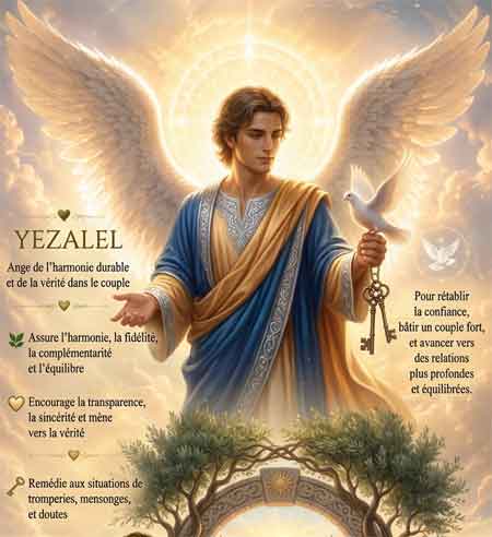 Yezalel est l&rsquo;ange de l&rsquo;harmonie, de la vérité et du couple