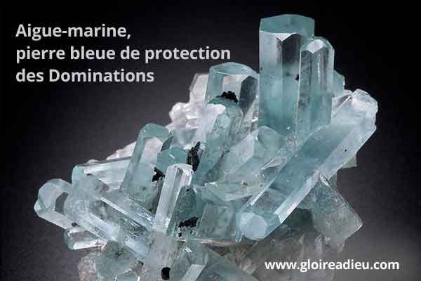 Aigue-marine, pierre bleue de protection des anges des Dominations